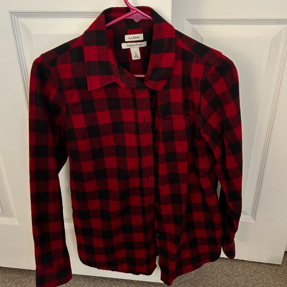 LL Bean Scotch Plaid Shirt Slightly Fitted Women's Regular